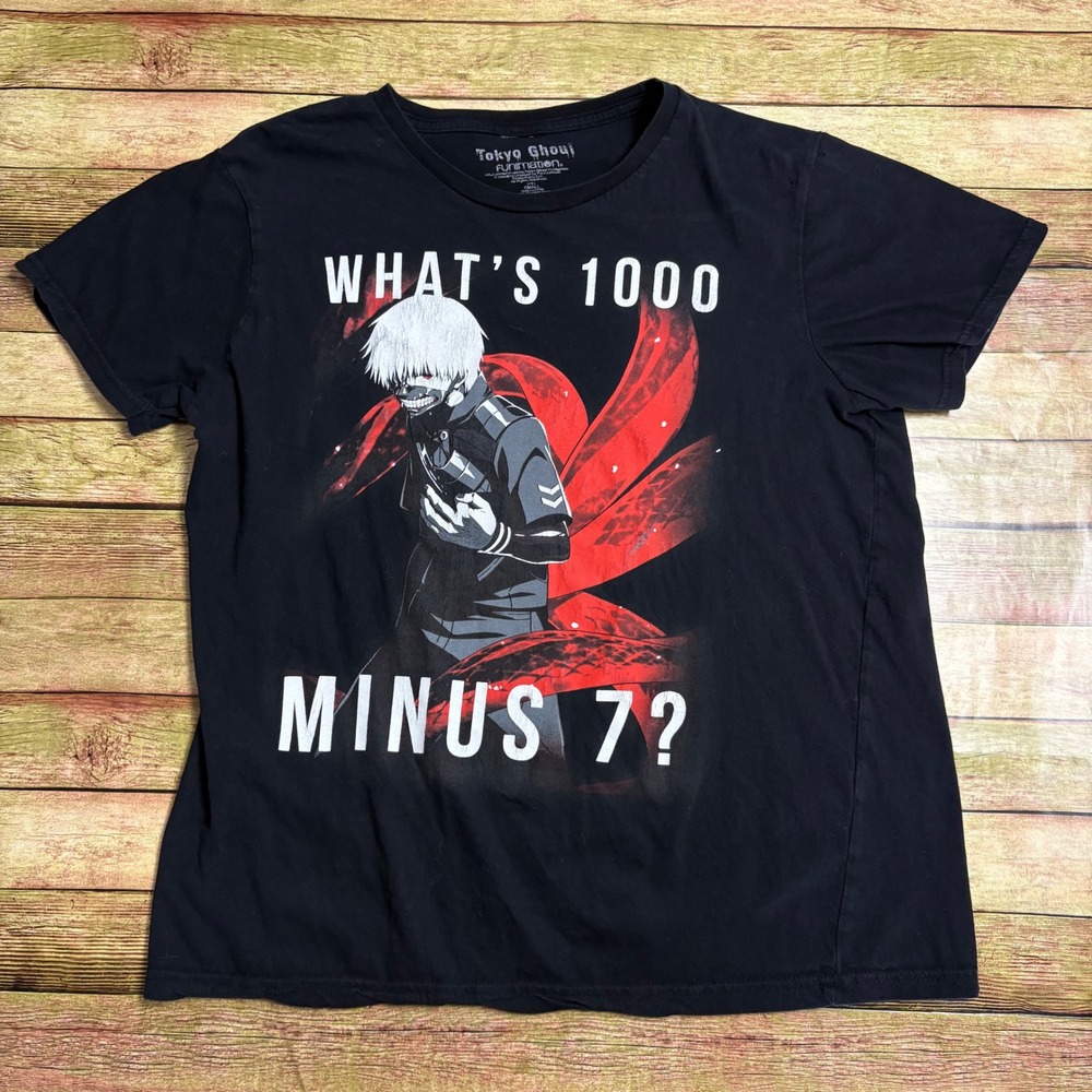 Tokyo Ghoul Ken Kaneki 1000 Minus 7 Funimation Black Graphic T-Shirt Small